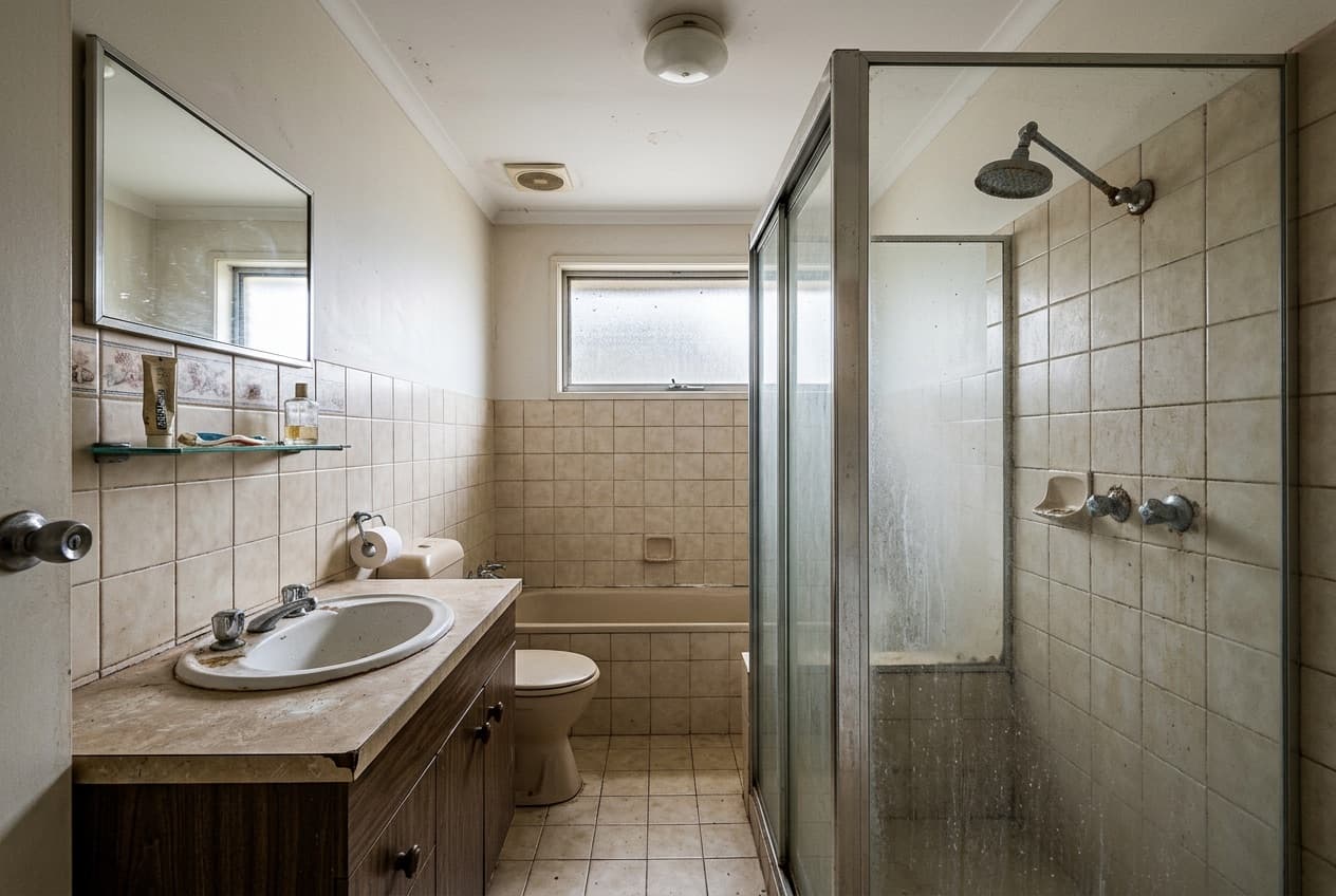 Dated 1970s bathroom before renovation